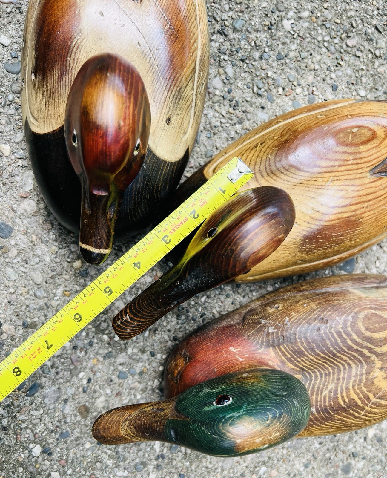 Vintage Tom Taber 1979 Carved Wood Decoy Duck Lot Of 3 Signed