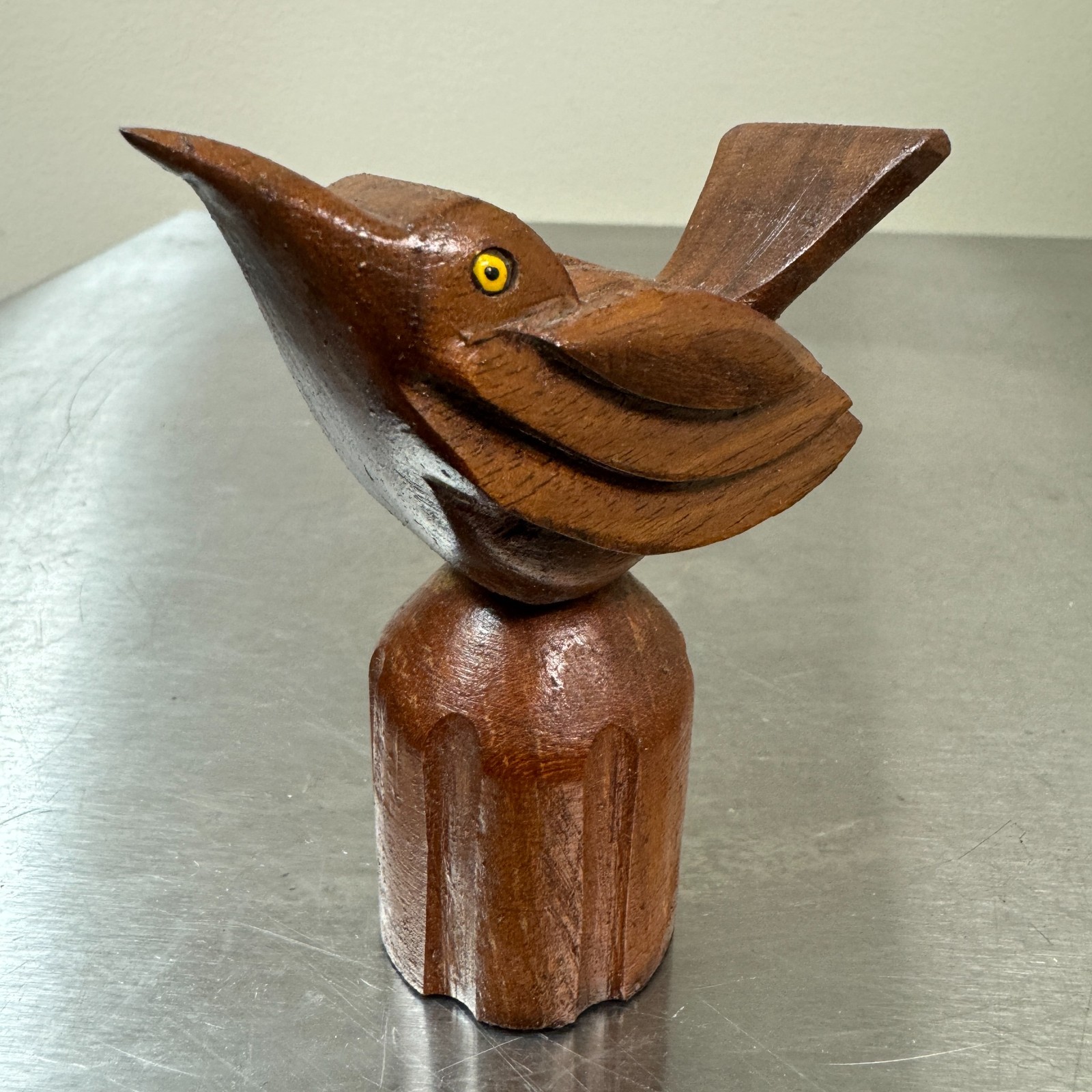 VTG Carved Bird Figure by Duck Decoy Carved Harold Young
