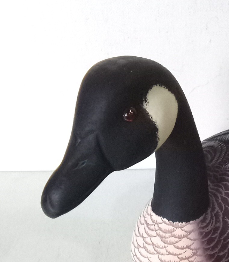 Two Vintage Solid Wood Duck Decoys Hand Carved & Hand Painted Glass Eyes 1963
