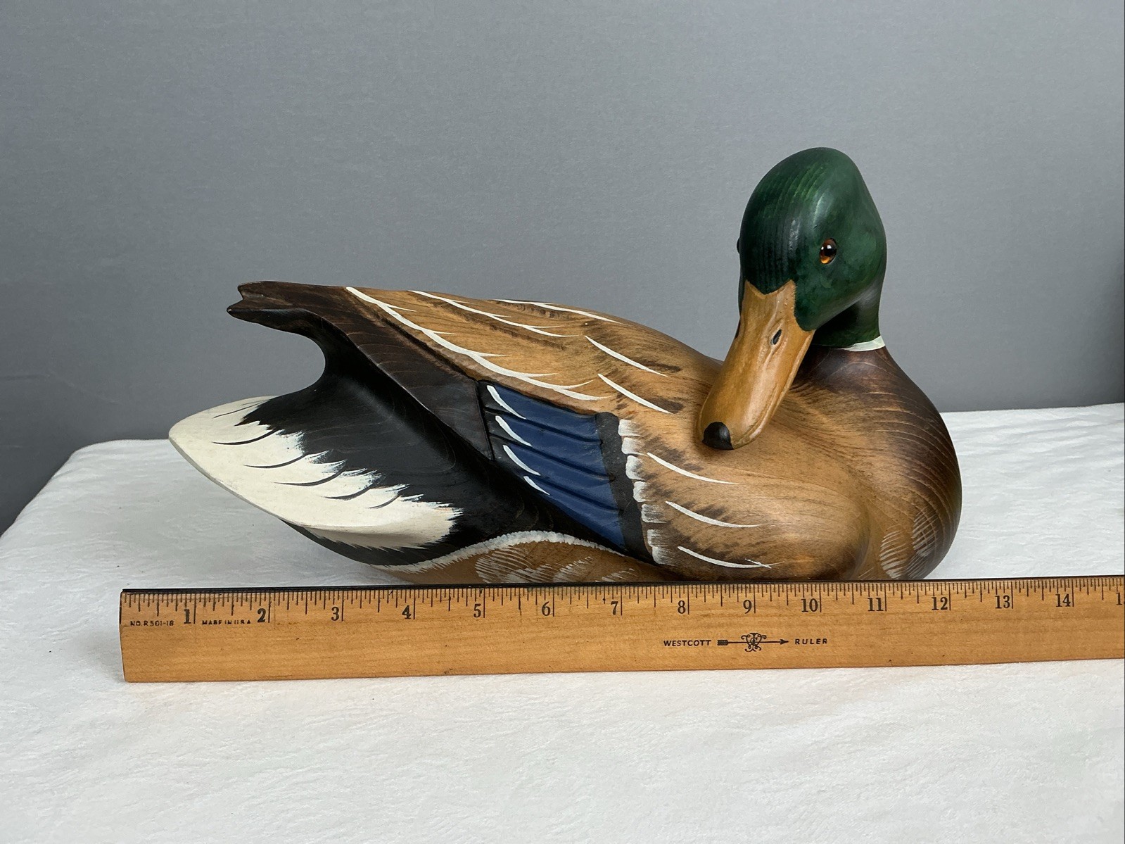 Vintage K.W. White Ducks Unlimited Mallard Duck Decoy Signed Numbered