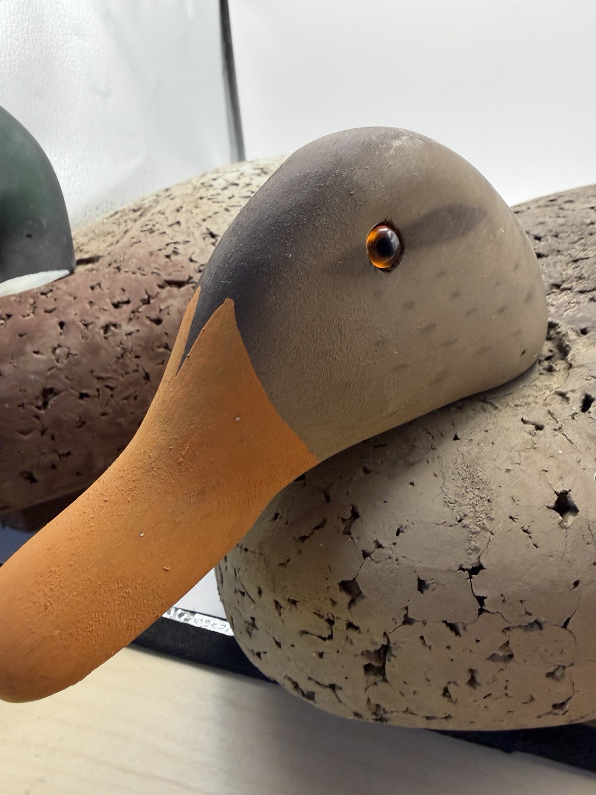 Pair Vintage LL Bean Oversized Mallard Cork Decoys Beautiful Condition 20”