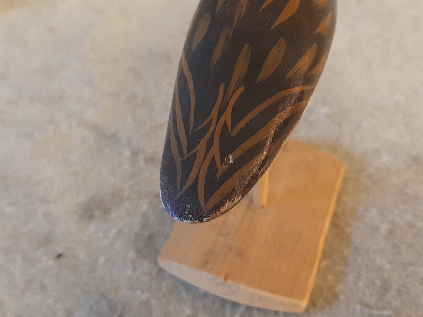 Vintage Carved Shorebird Decoy branded & Signed Jerry Hutchins Sport’en Art 102