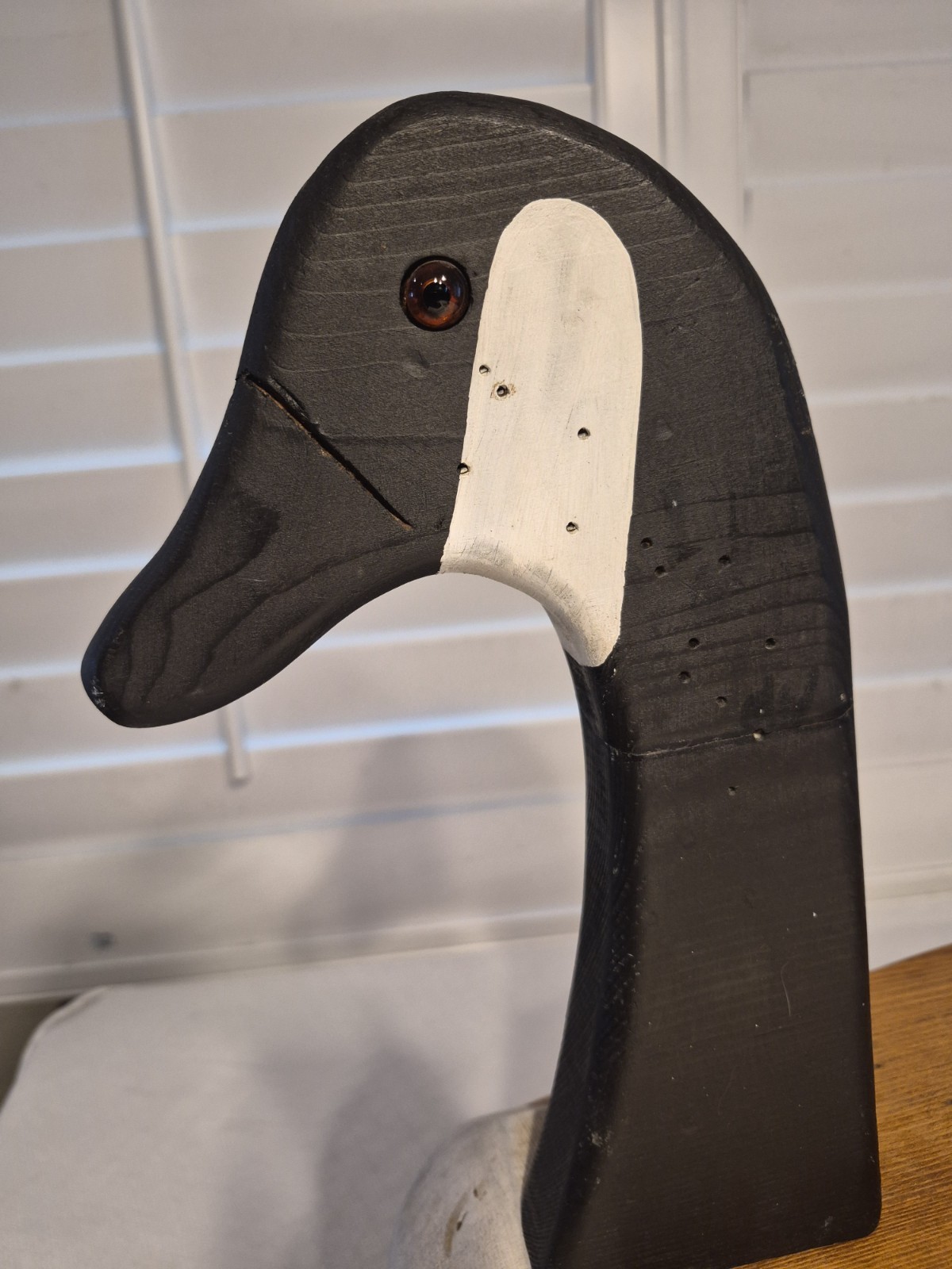 French Broad River Decoy Company Large Slat Goose Decoy Vintage Handmade, Signed