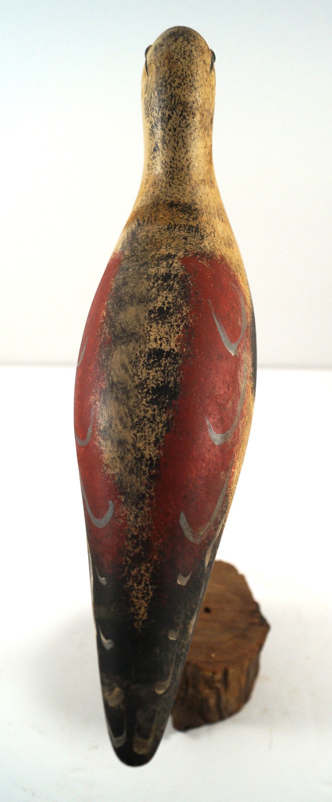 ANTIQUE LONG-BILLED DOWITCHER SHOREBIRD DECOY WOODEN BIRD CARVING BY JIM CLARK