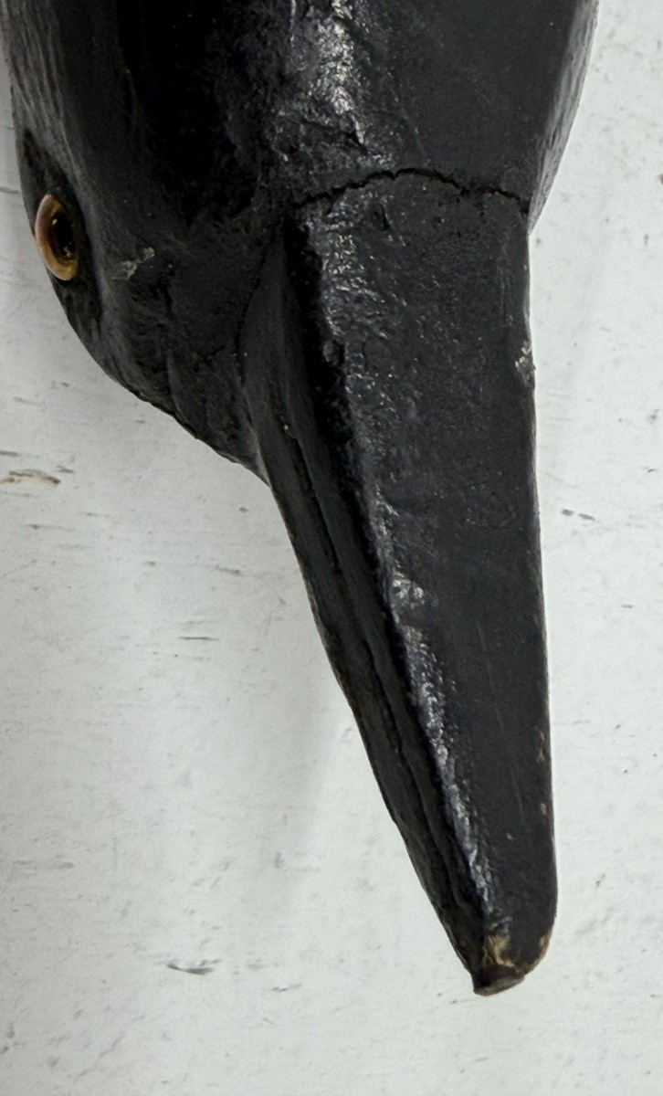 Antique 1930s-1940s Herters Solid Balsa Wood Crow Decoy/Decoration (READ)