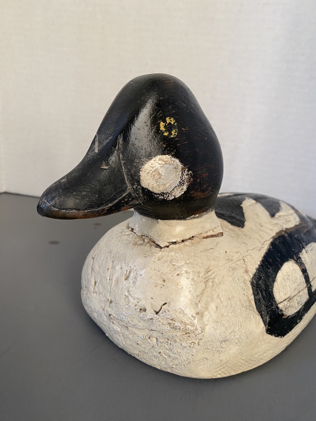 Vintage Primitive Goldeneye Duck Decoy w/Canadian Origins, Painted Eyes
