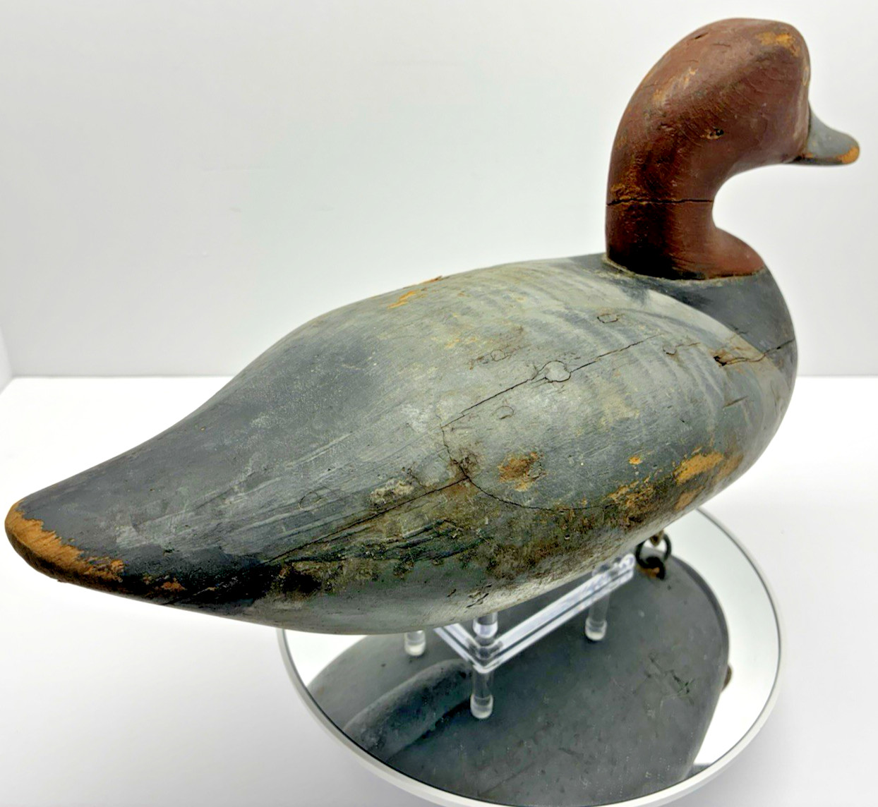 Paul Gibson (1902-1984) Gunning Redhead Decoy Stamped “x” Vintage Upper Bay, MD