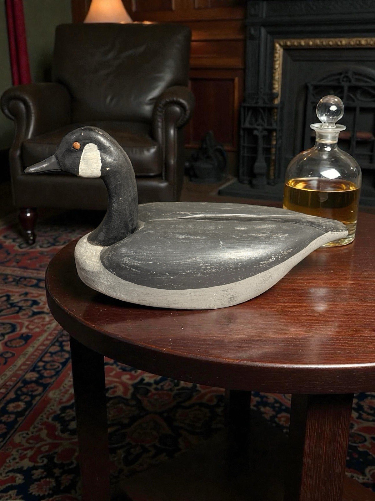 John Shelton Hand Carved Goose Decay Signed 16”