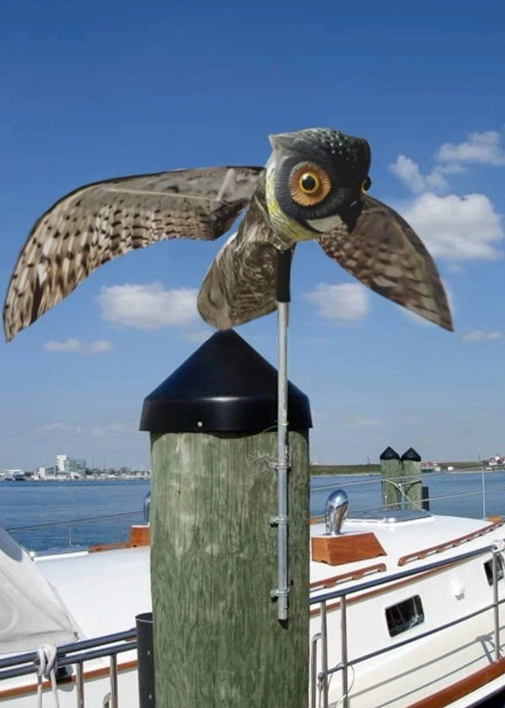 Durable Black Bird Pest Control Decoy with Moving Wings, Covers 6,000 sq. ft.
