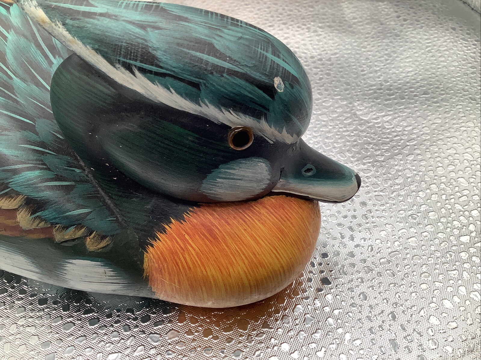 Vintage Solid Wood Carved Painted Drake Duck Decoy Made In The Republic Of China
