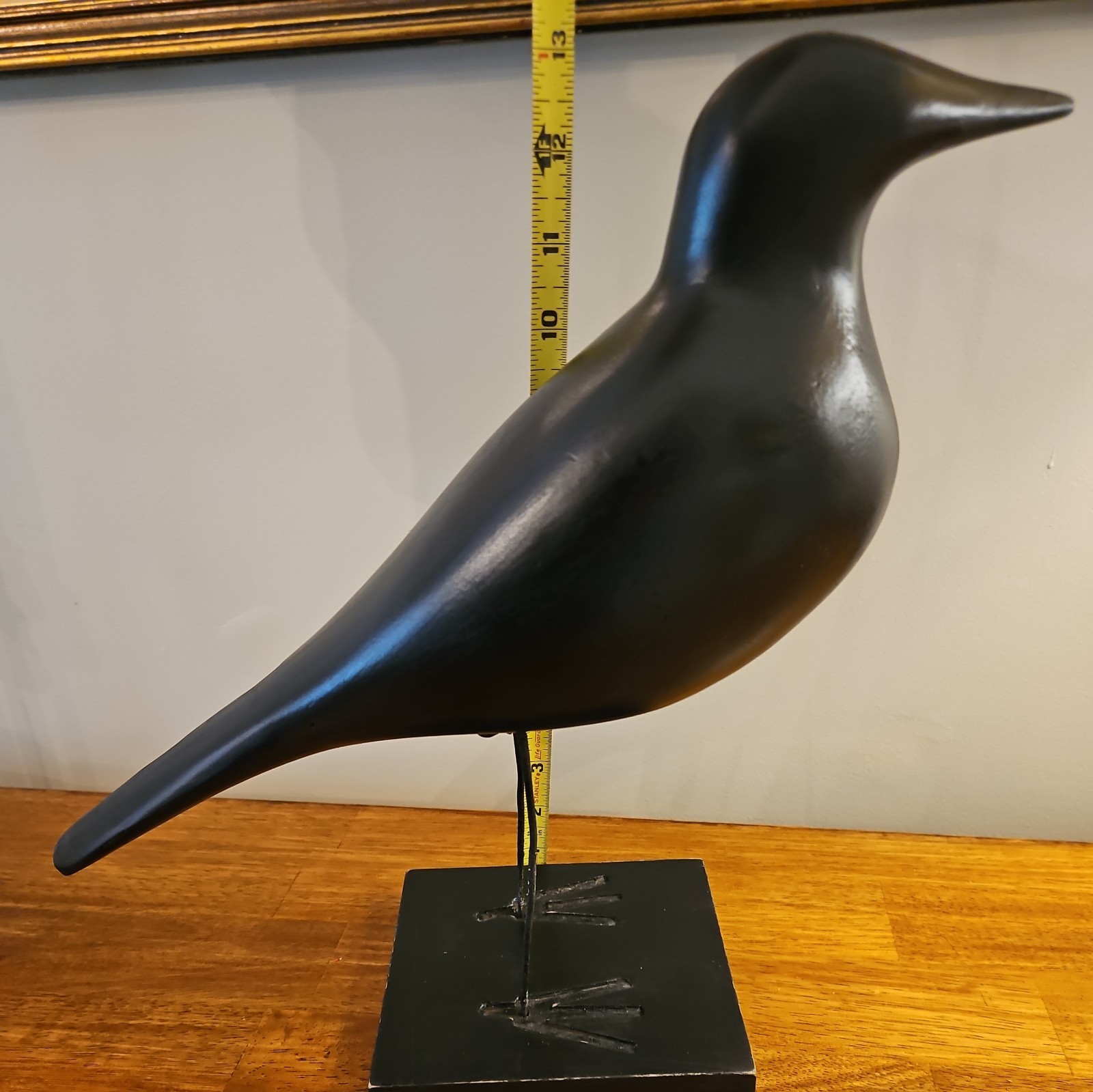 Vintage Crow Decoy, Hand Made, Solid Wood