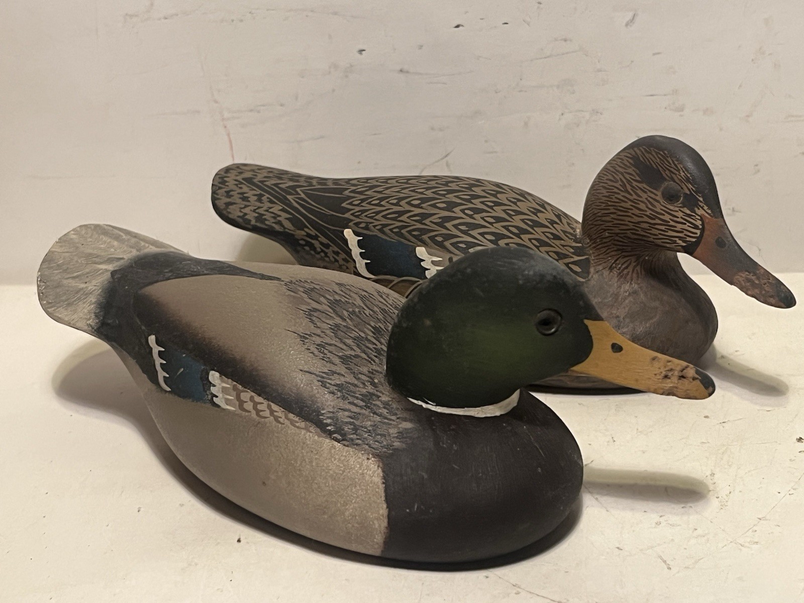 william cranmer half size mallard pair duck decoys vintage 1975