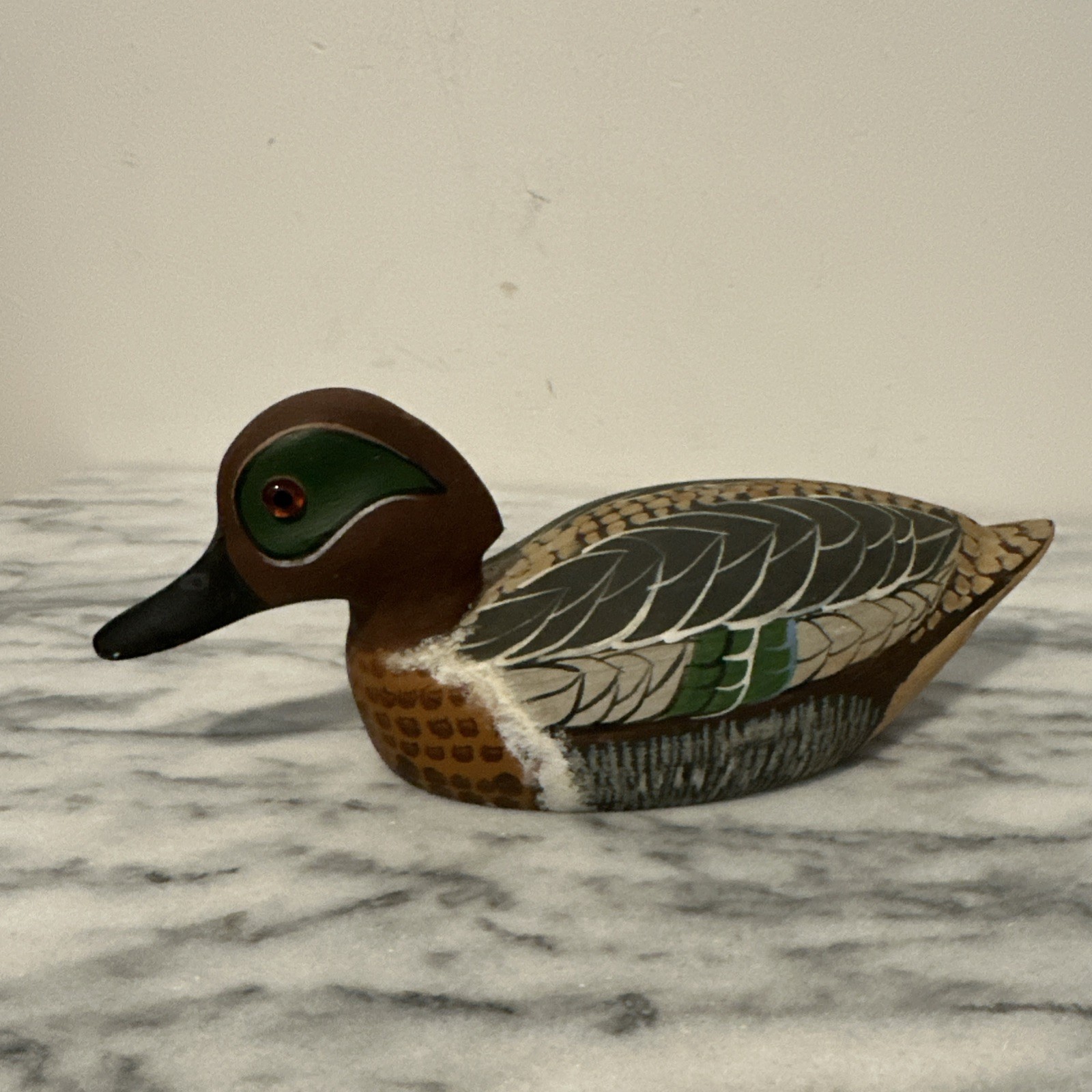 Reginald Trevisan Wood Mallard Duck Decoy Hand Made & Painted Signed Dated 1981