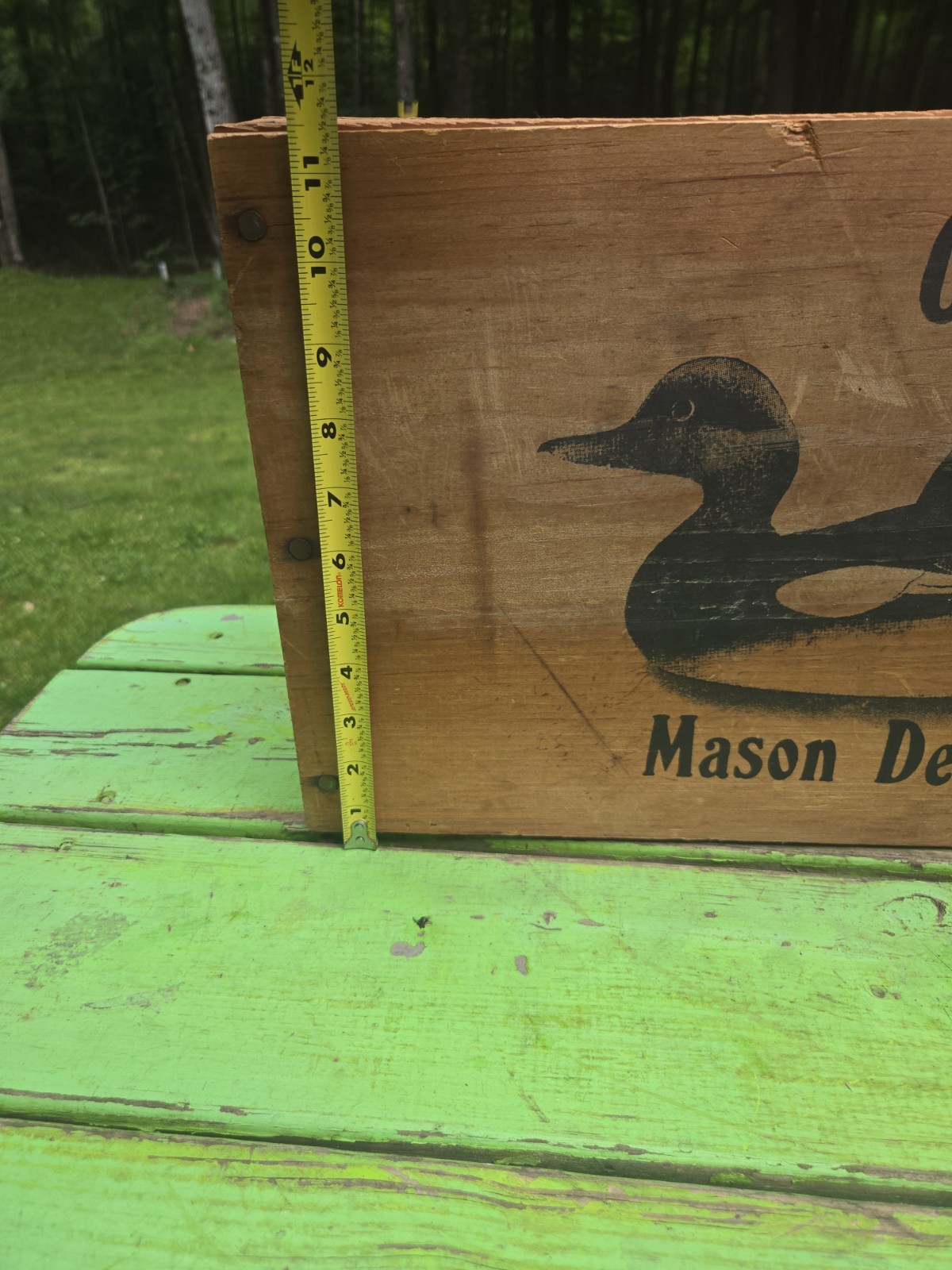 Vintage One Mason Duck Decoy Wood Shipping Crate 19 1/2″× 11 1/2″× 8″