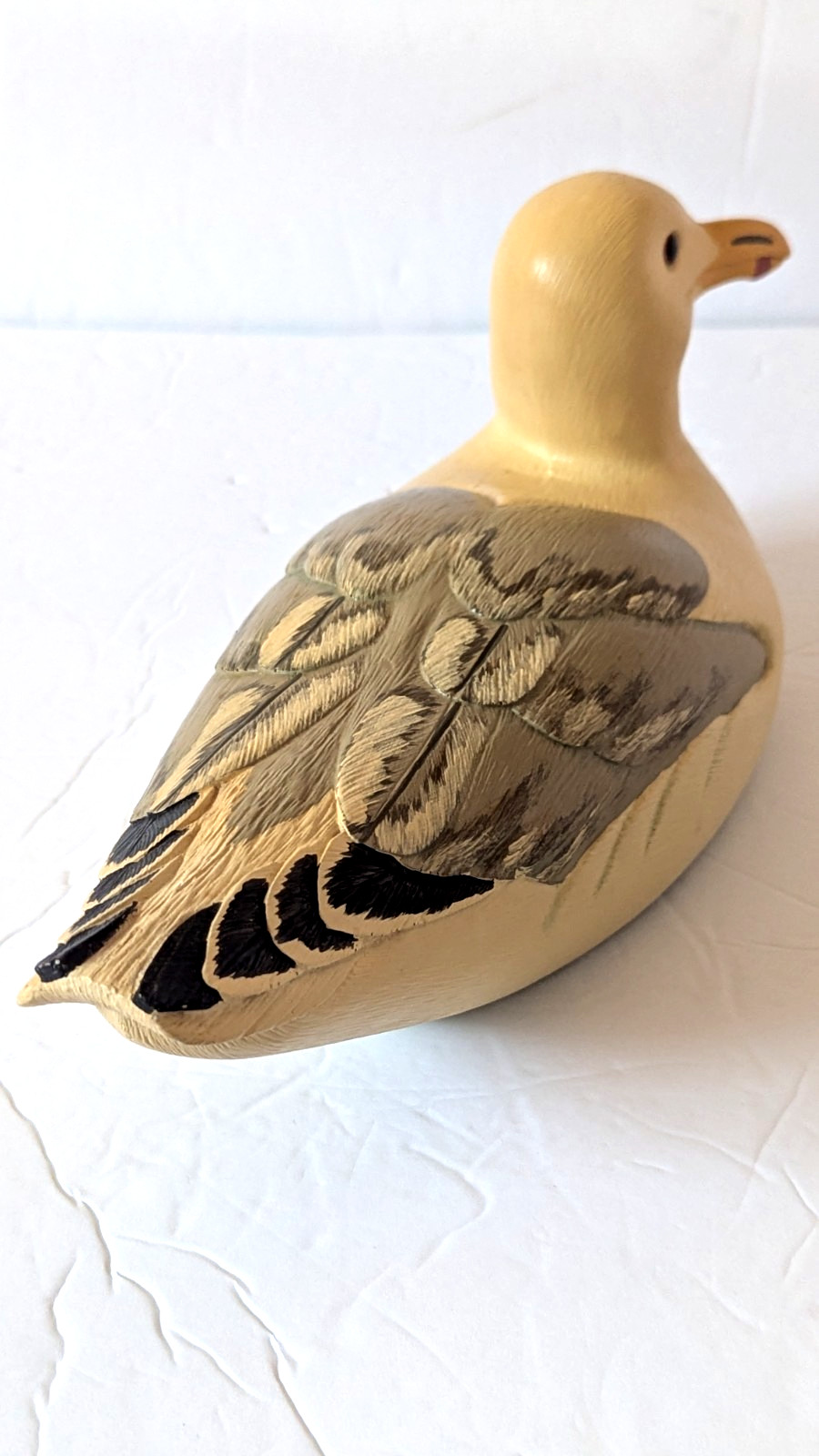 VTG. Solid wood, handmade Wild Fowler Seagull Confidence Decoy 1983/14″ L, 5″ T