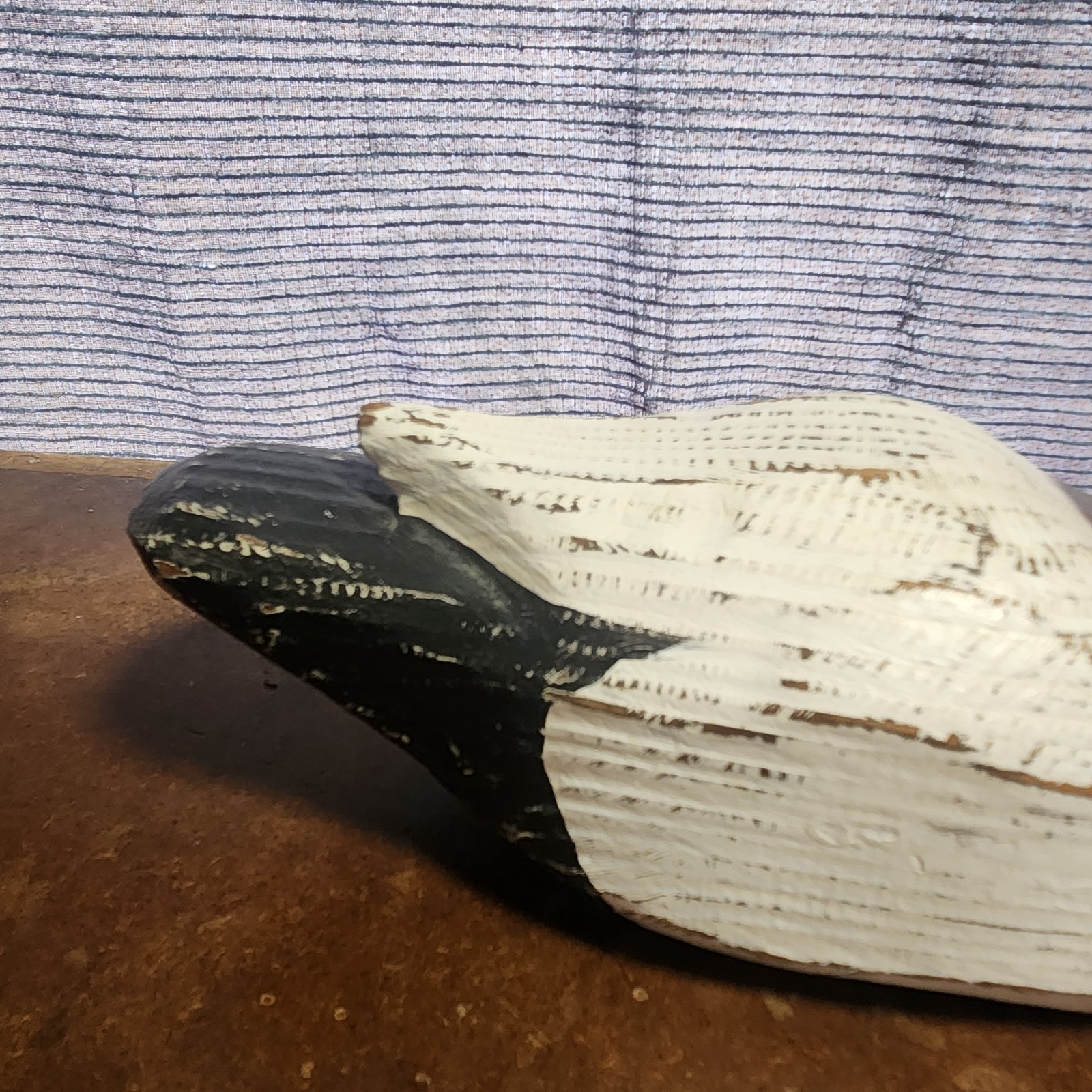 Vintage Red Head Wood Duck Decoy Solid Body Hand Carved Painted Rustic 11″ Rare