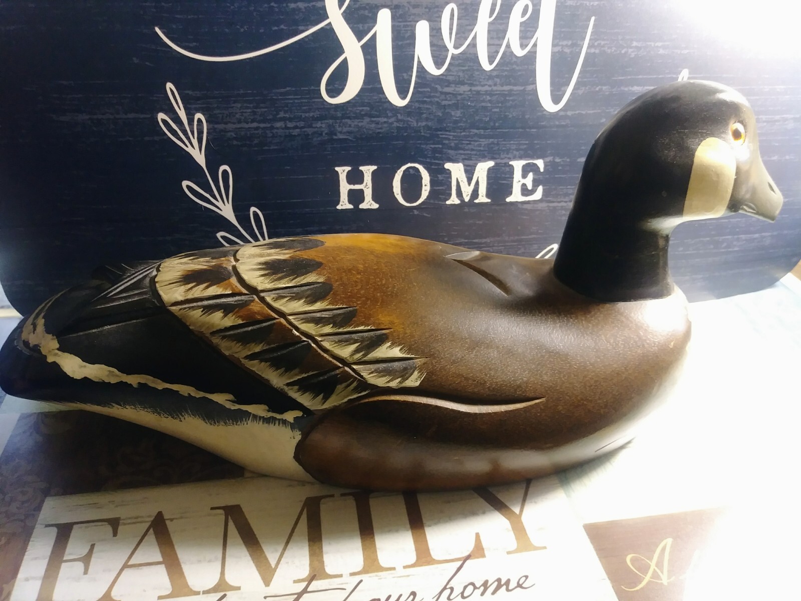 Vintage Duck/Canadian Geese Decoy13″ Solid Wood Painted Canada Goose