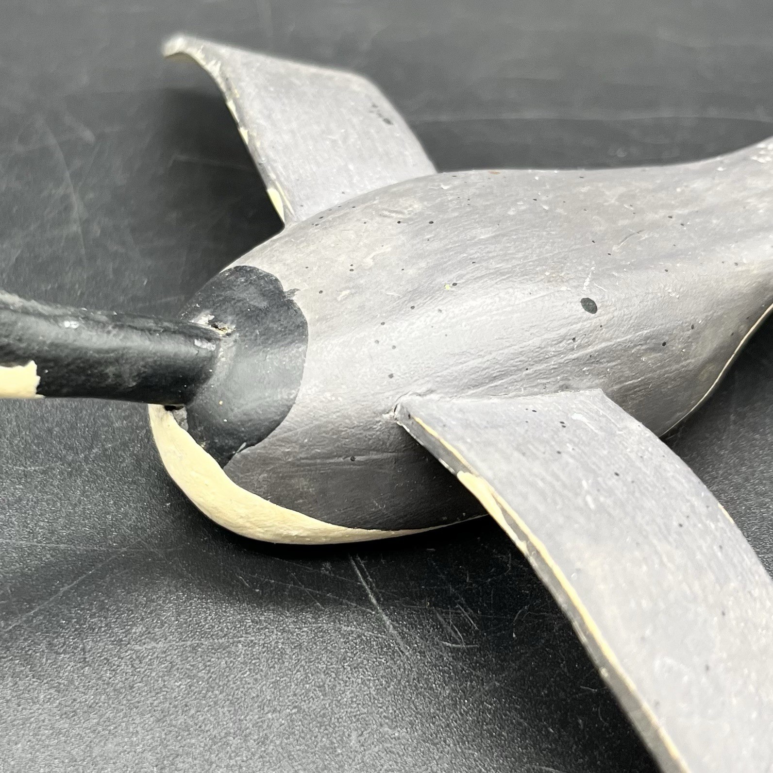 Vtg Miniature Primitive Canadian Goose Decoy 4.25” Hand Carved & Painted Wooden