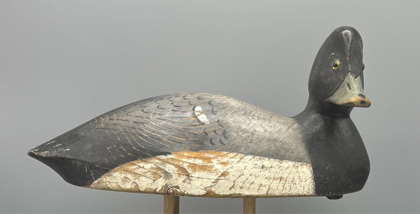 *ORIGINAL PAINT* HAROLD WILKINS (1877-1965) OWEN SOUND BLUEBILL VINTAGE DECOY
