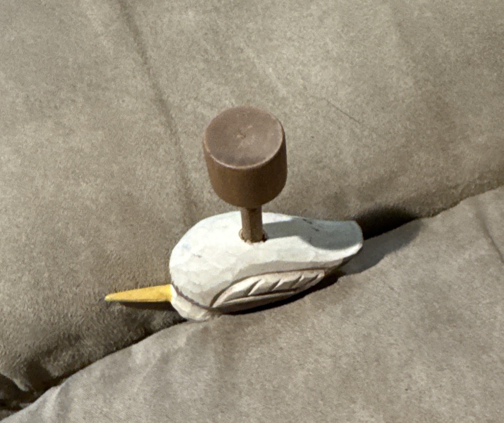 Vintage Hand Carved Wooden Shorebird Sculpture Decoy 4″