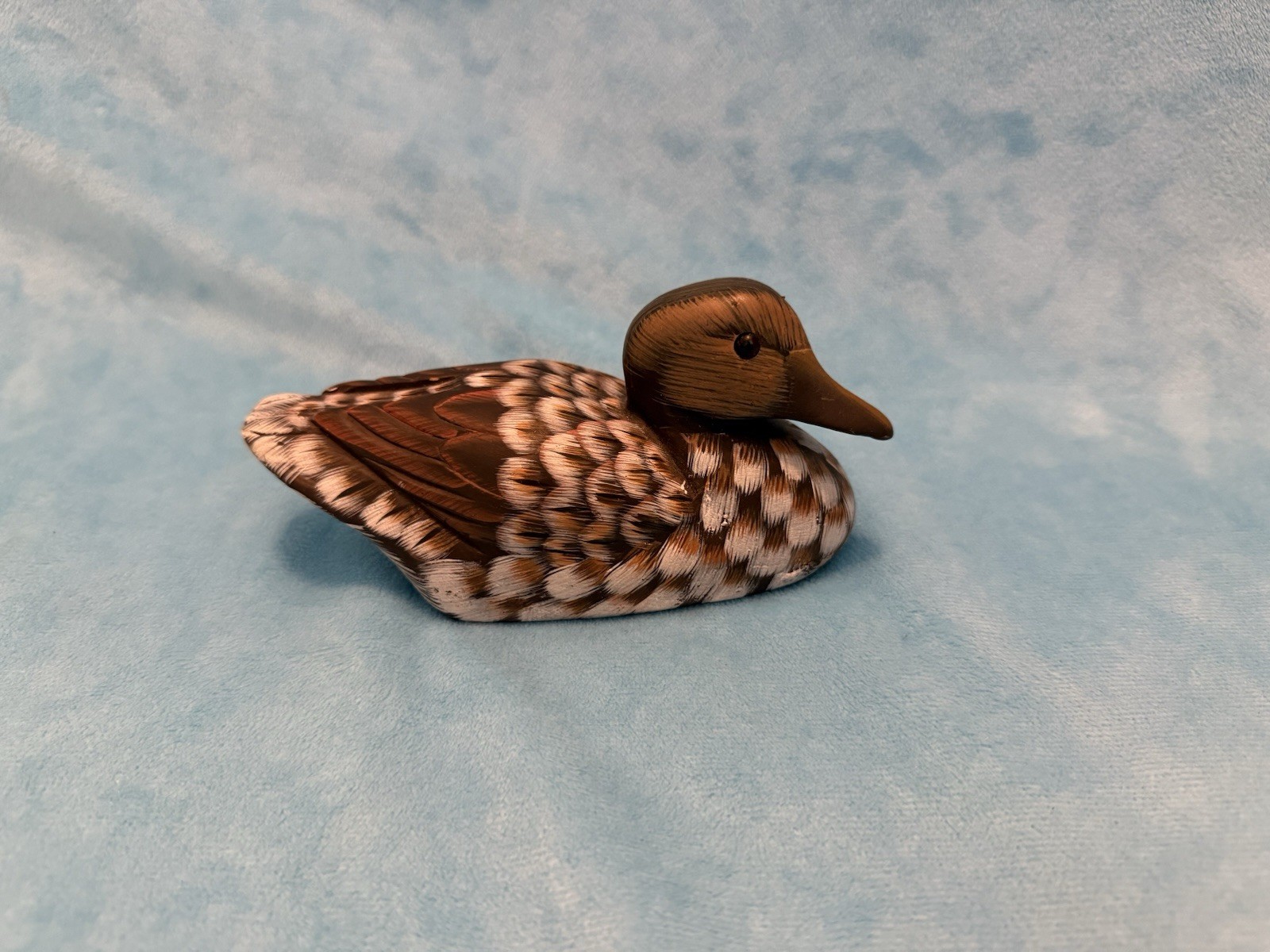 1950s Hand Carved Painted Art Stone Duck Paper Weight Peoples Republic of China