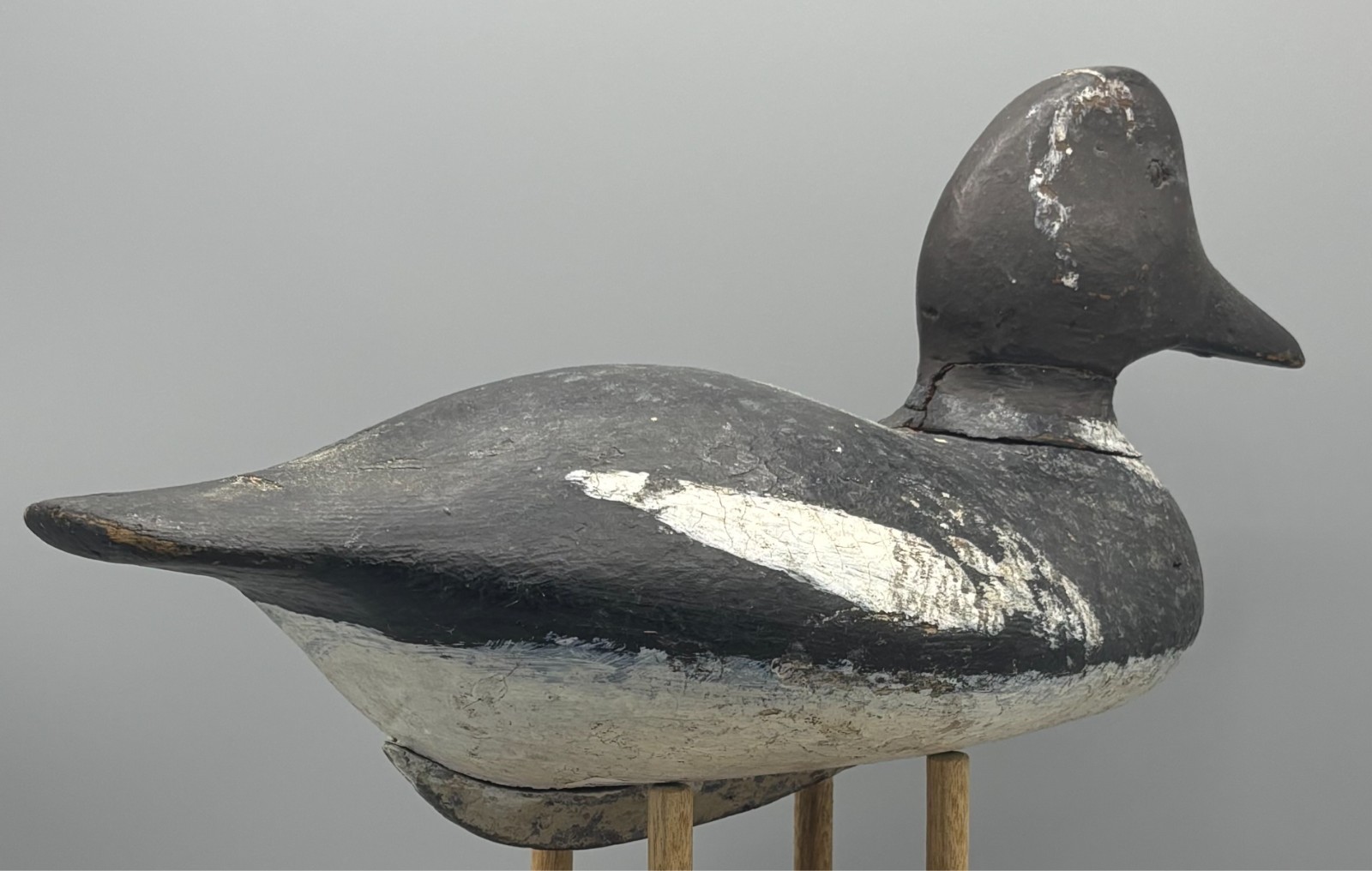 EARLY LAKE CHAMPLAIN (?)* GODENEYE HEN VINTAGE DUCK DECOY *KEEL-LIKE BALLAST*