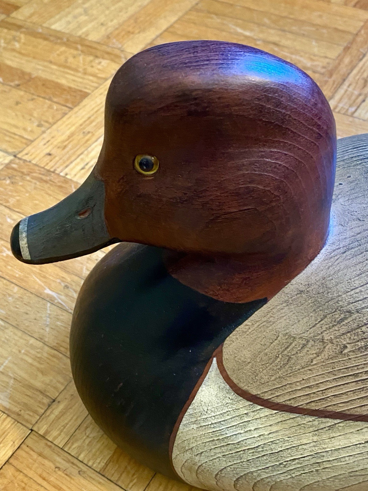 Artist Signed Tom Taber Ducks Unlimited Redhead Duck Decoy Medallion