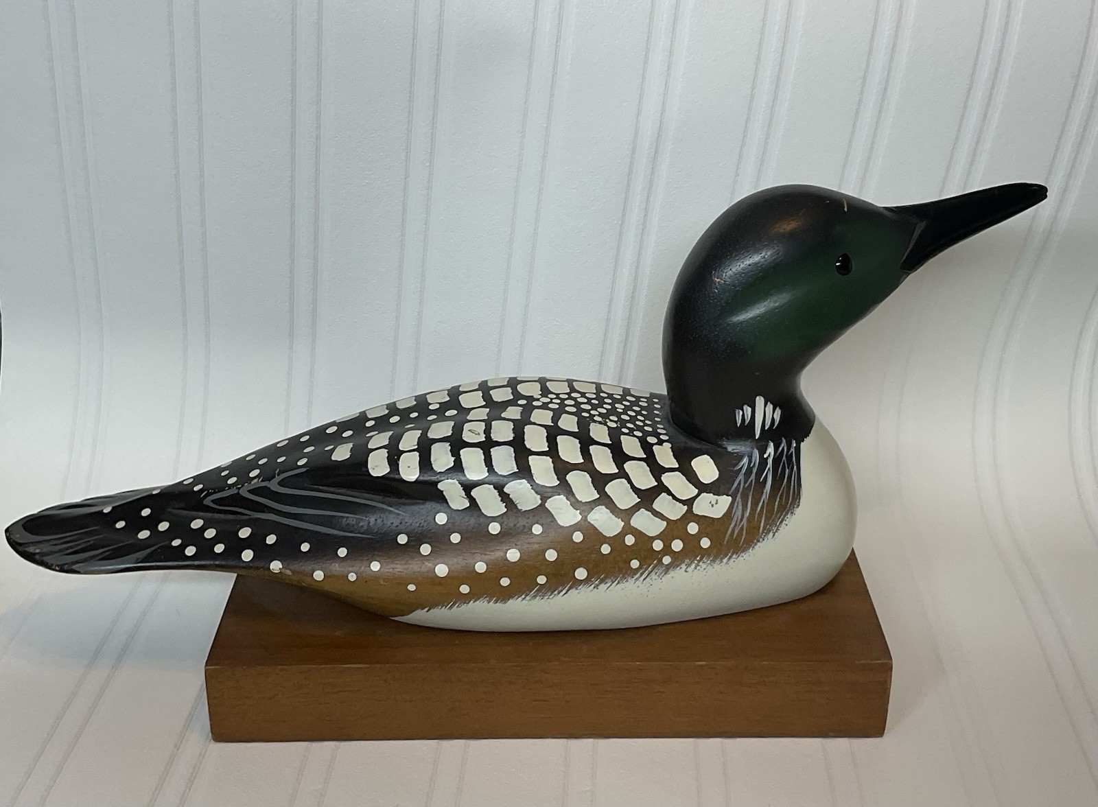 Vintage Nice Wooden Hand Painted Common Loon Duck Minnesota Event Signed!
