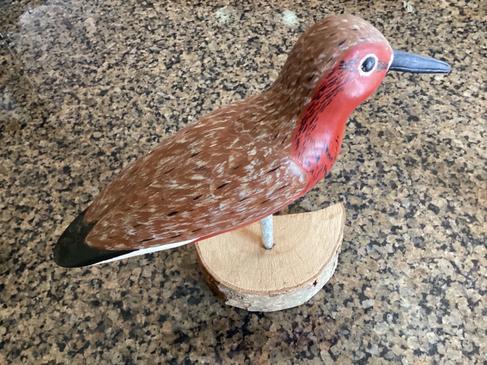 Lot of 2 Vintage Carved Wood Duck Decoy & Shore Bird Signed Dick Jessen & LH