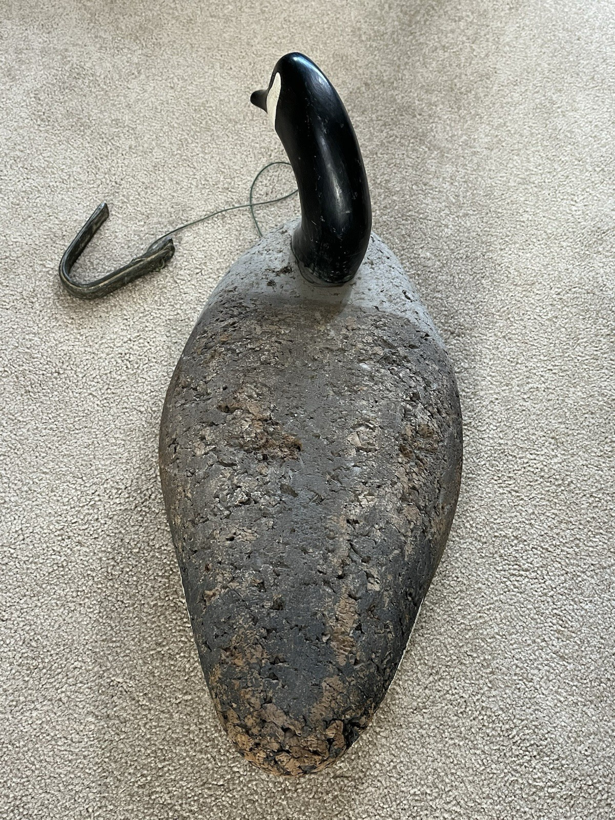 Vintage 24″ Cork Body Canada Goose Decoy by Harold Haman Middletown DE