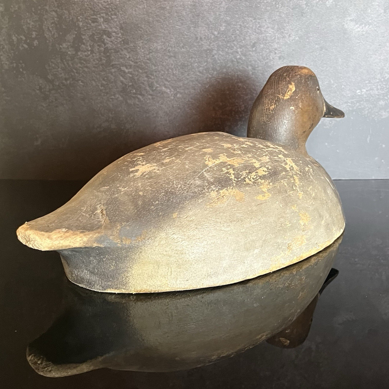 Antique/Vintage Hand Painted Carved Wooden Duck Decoy – 14in Long