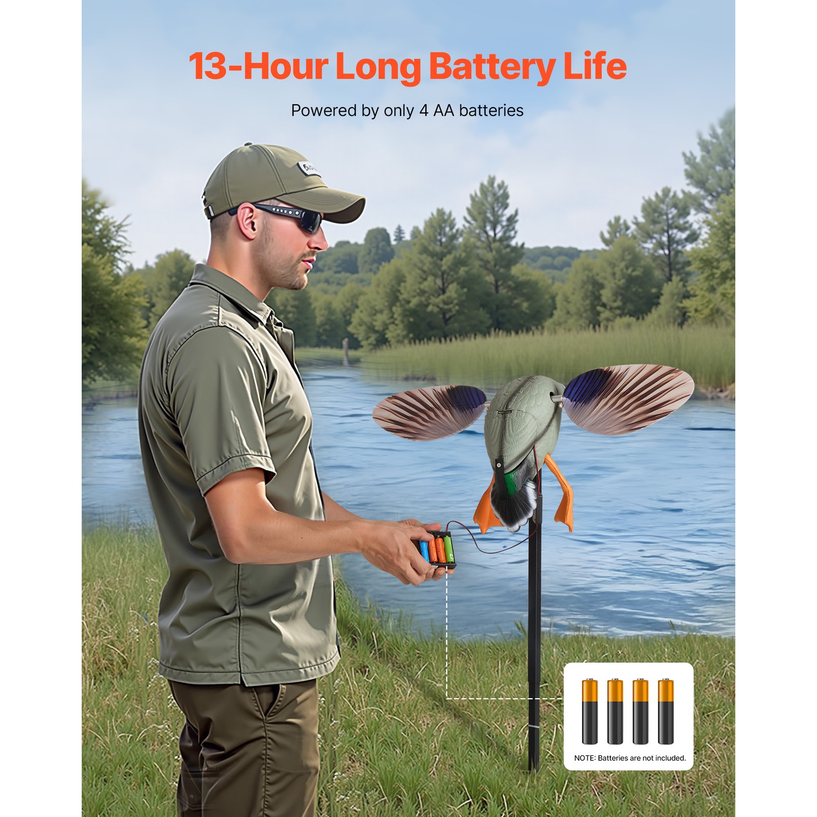 Uimoso Realistic Spinning Wing Teal Decoy for Outdoor Hunting, Single Pack