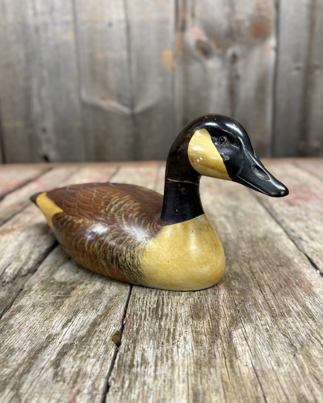 Vintage Hand Carved Wooden David Jackson Signed Canada Goose Hunting Decoy Duck