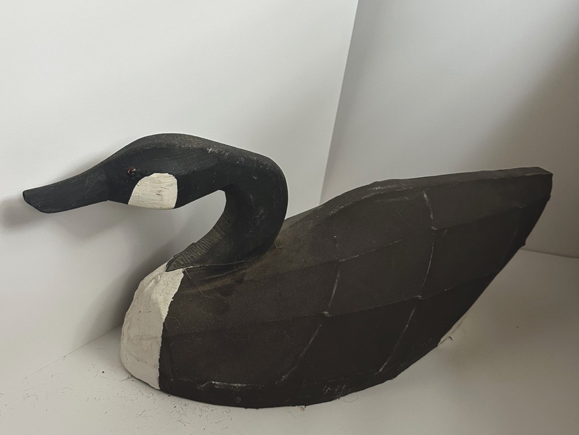 Ardell Waterfield Canvas Decoy Signed Knotts Island NC Vintage Folk Art
