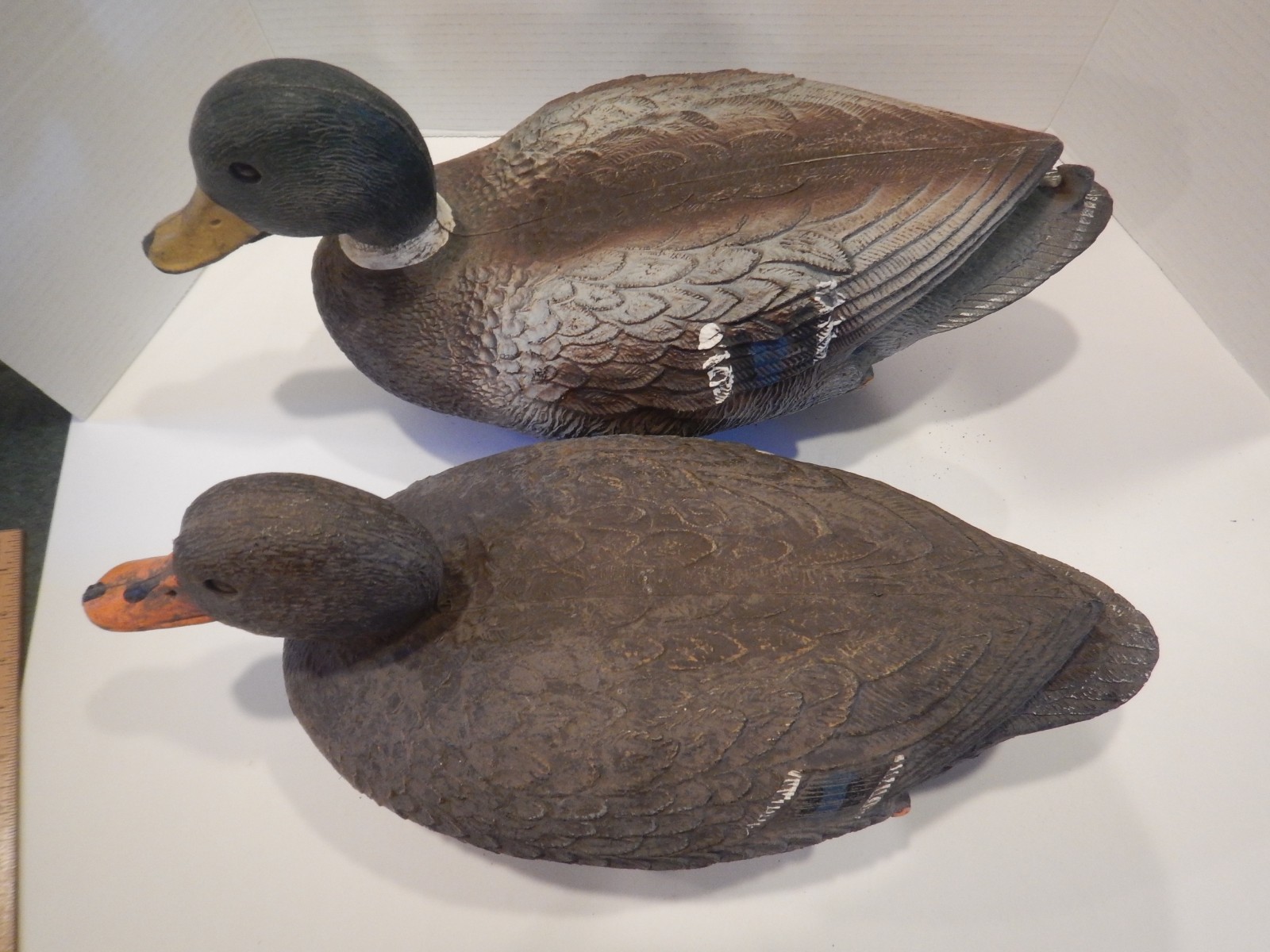 Vintage Flambeau Mallard Drake & Hen Duck Decoy Cabin Decor USA (L19)
