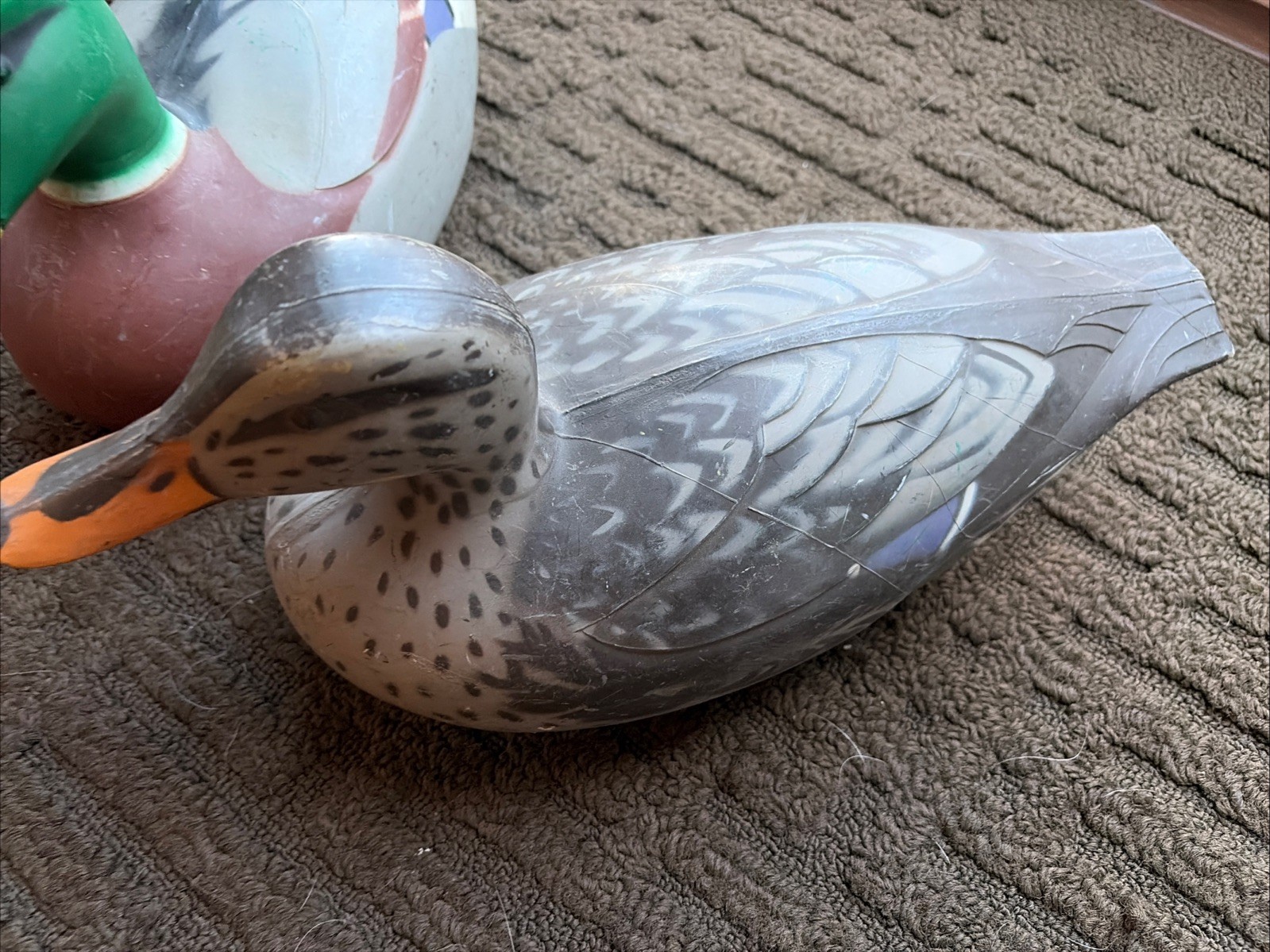 D-9 Victor Duck Decoy Mallard Pair Vintage 1967 Male/Female Woodstream Co USA