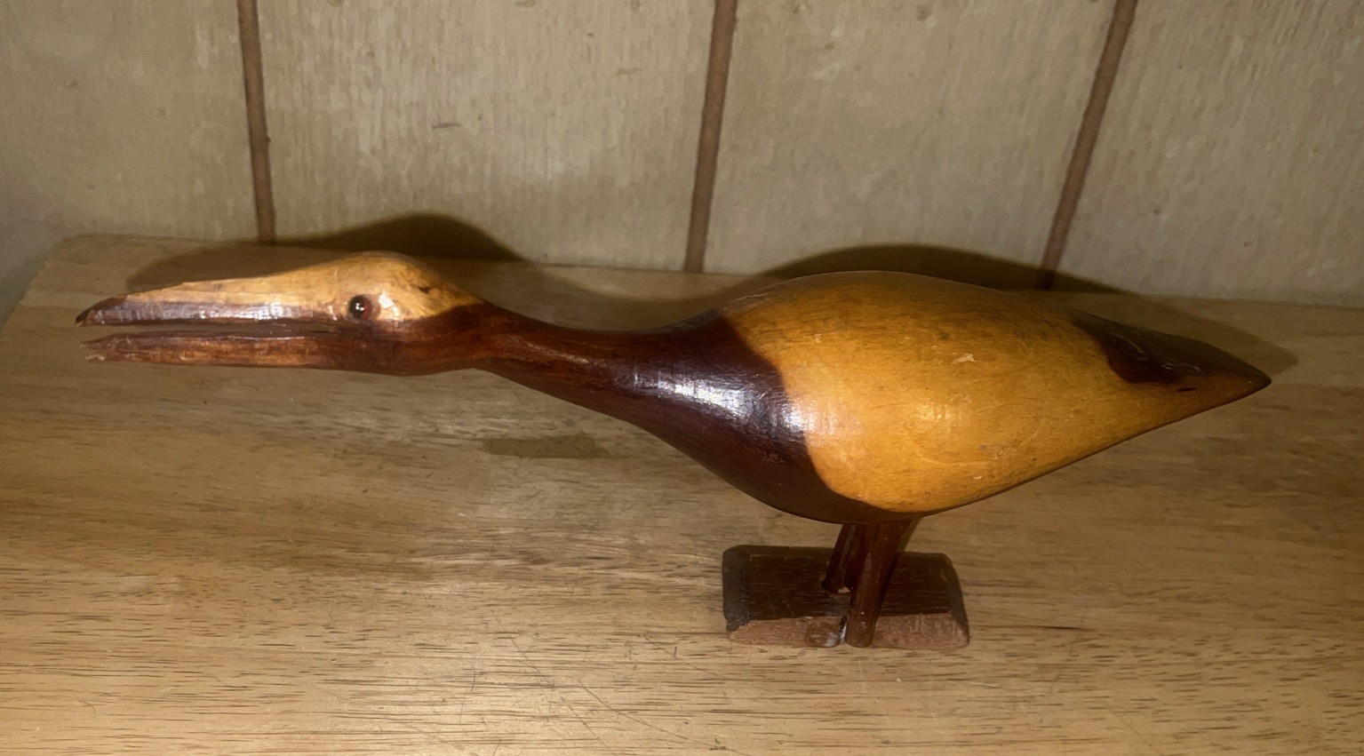VINTAGE HAND MADE UNSIGNED SHORE BIRD DECOY, WORN ORIGINAL PAINT AAFA