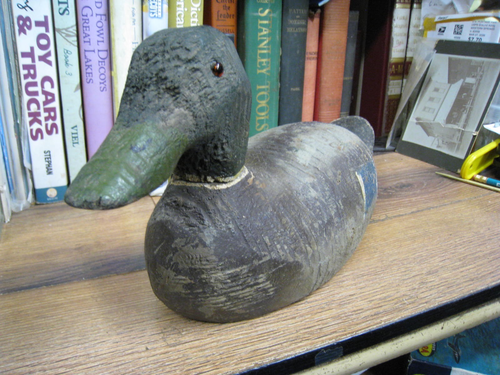 Original 1950s Wooden Mallard DRAKE Duck Decoy WOOD VICTOR GLASS EYES WORKING