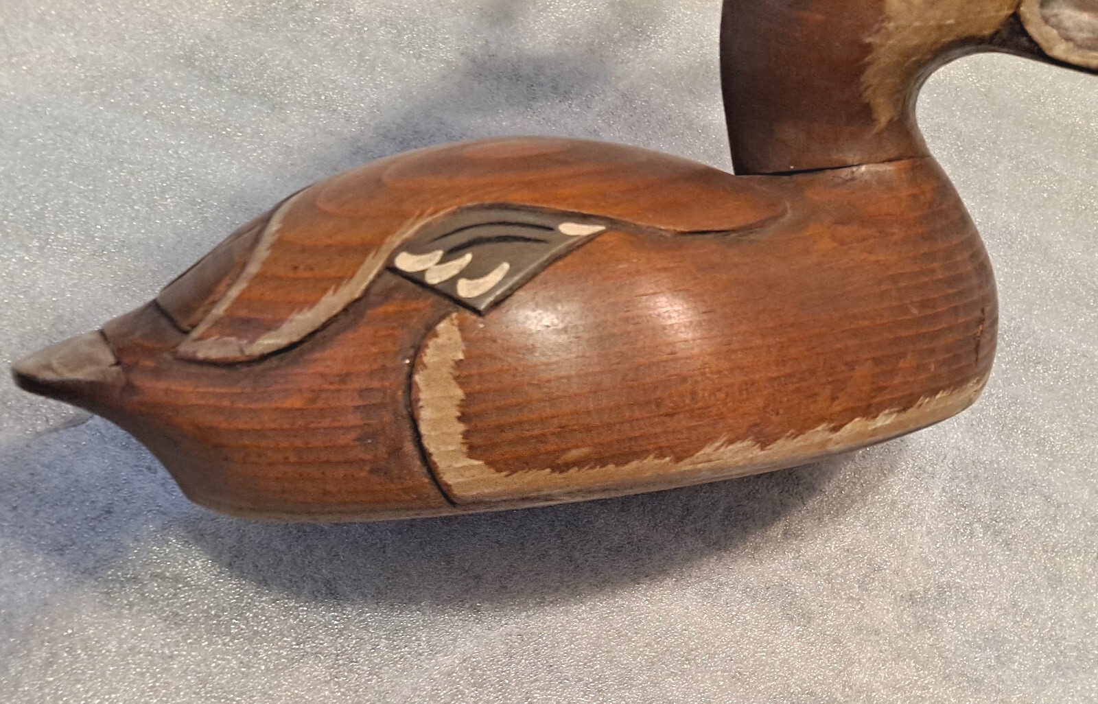 Vintage Wooden Bird Factory Carved 12″ Ringneck Hen Collectible Signed K. Pool