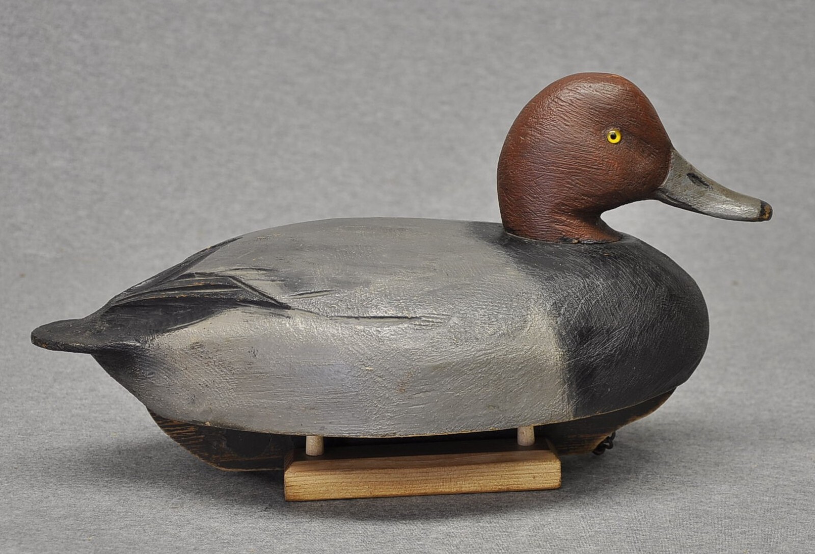 EARLY BEN SCHMIDT DRAKE REDHEAD GLASS EYE DUCK DECOY ORIGINAL PAINT 1930-40’s MI