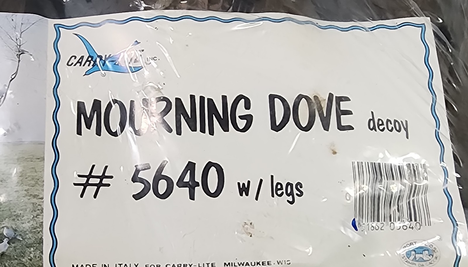 6 PACK Carry-Lite MOURNING DOVE w/Legs DECOYS #5640 Made In Italy NEW SEALED
