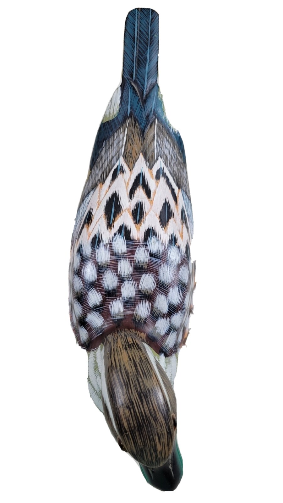 VTG. Duck Decoy Figure w/Glass Eyes, BEAUTIFULLY Handcarved & Painted, Preowned