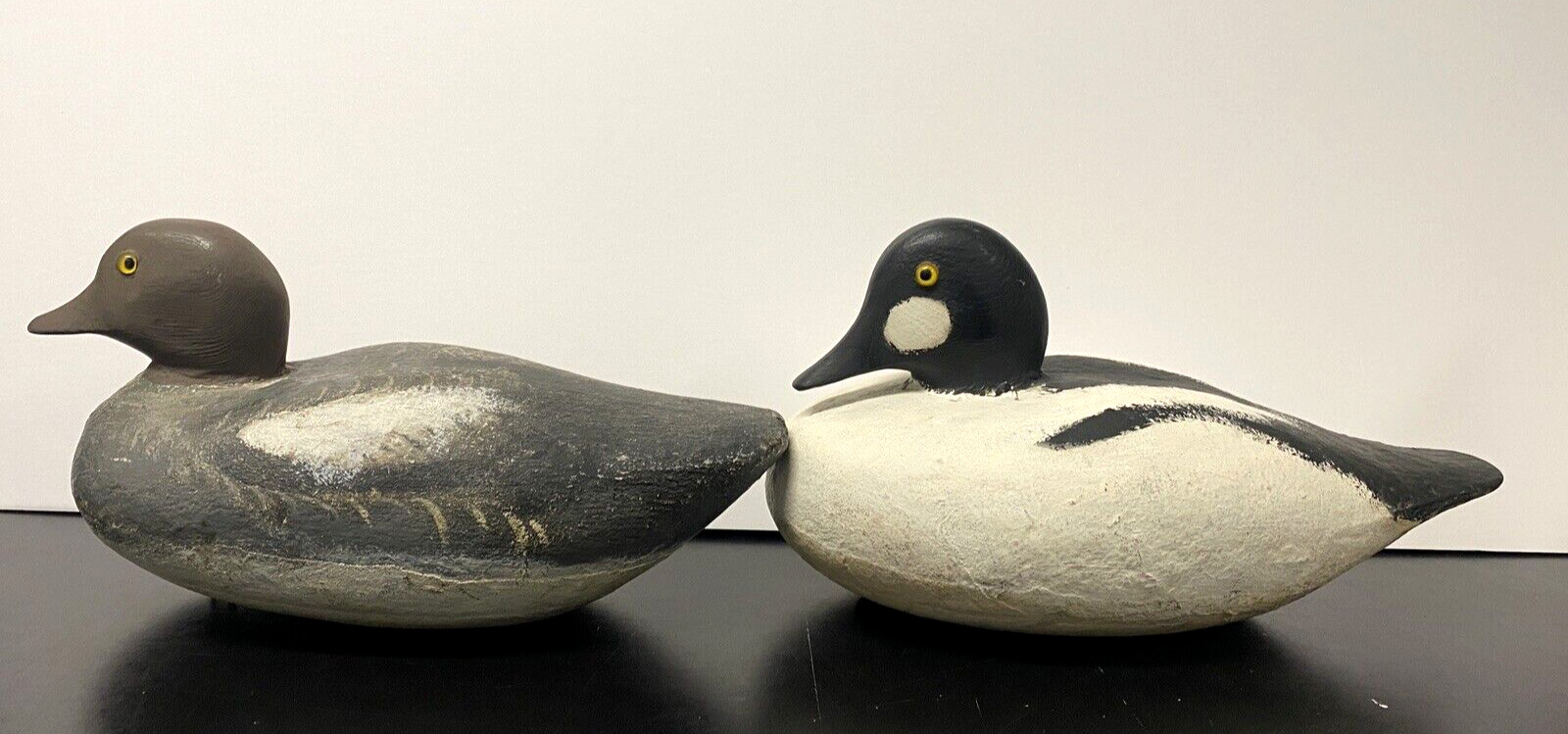 Rare Find Vintage Goldeneye Duck Decoy Pair by Walter Weber, Signed, c1940’s