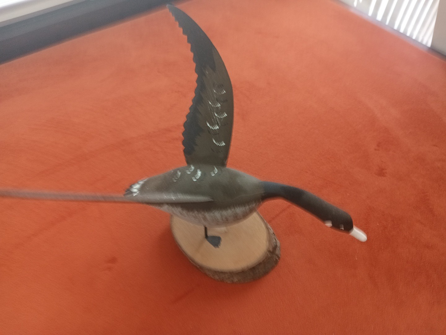 HAND TREMBLAY CARVED AND PAINTED SIGNED FOLK ART CANADIAN GOOSE WOOD SCULPTURE