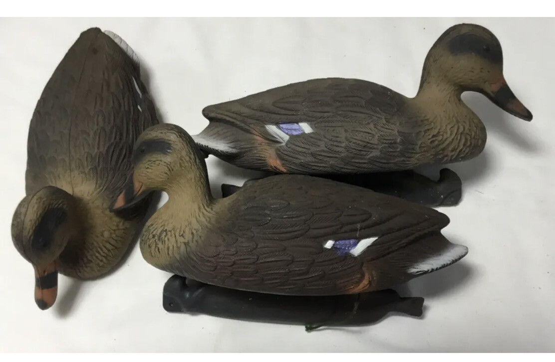 3 – Mallard Drake/Hen Heighted Plastic Decoy Ducks
