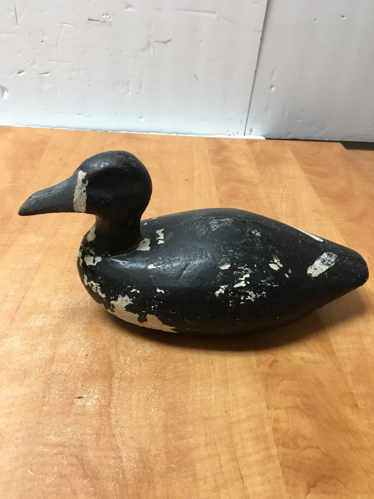 Vintage Carved Solid Wood Working Bluebill Scaup Duck Decoy 13″