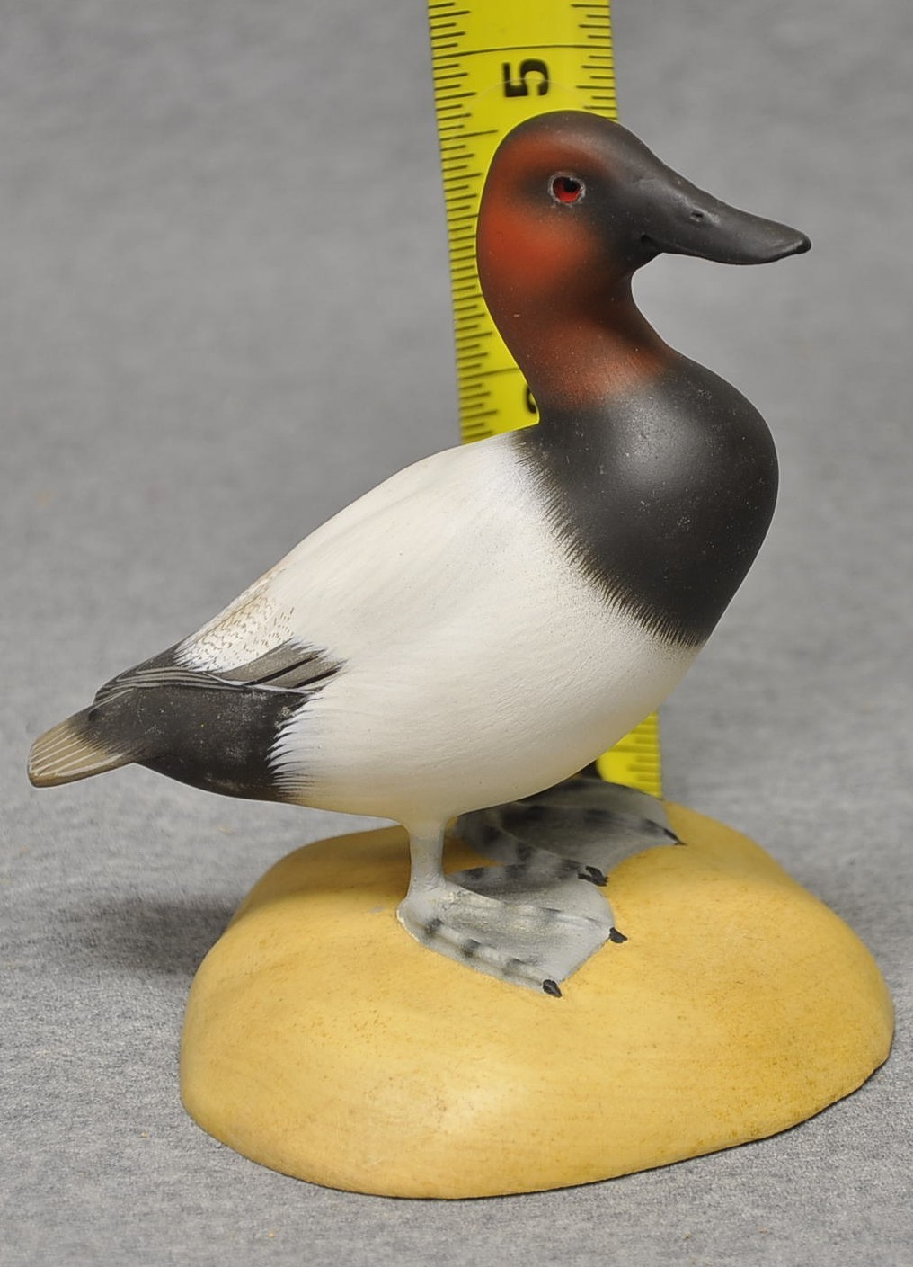 OUTSTANDING VINTAGE TOMMMY RODGERS MINI CANVASBACK DUCK DECOY BRANDED OP SIGNED