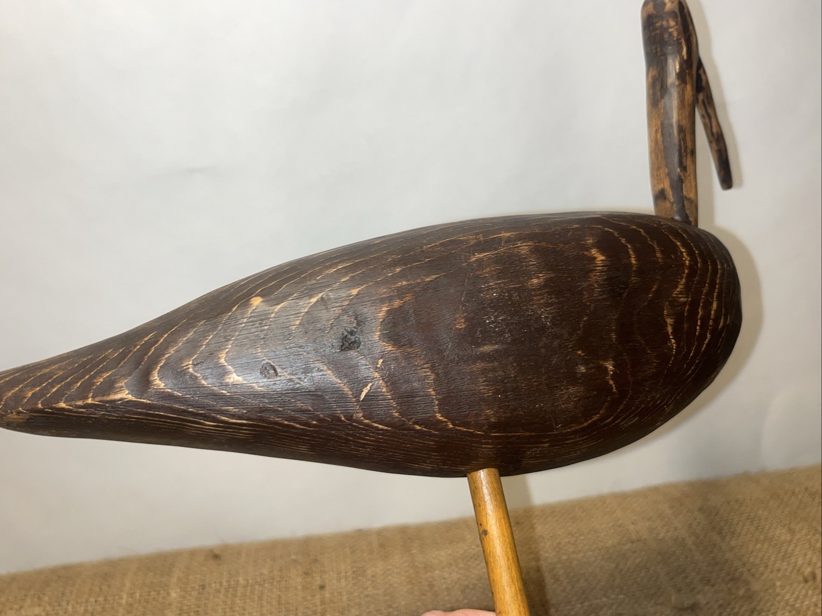 root head shorebird decoy duck hunting antique unknown