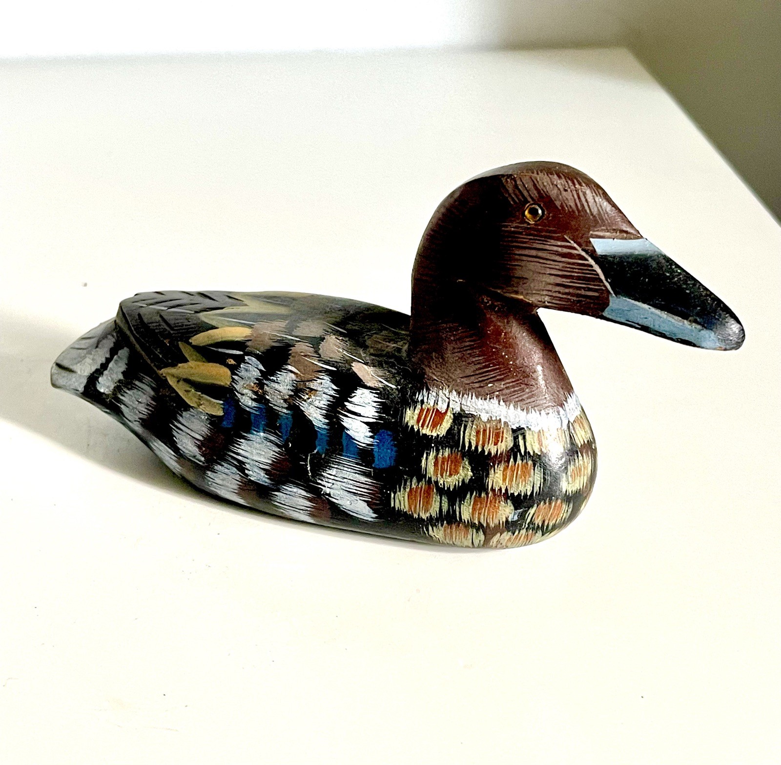 VTG Wood Duck Hand Carved & Painted Duck Decoy Peoples Republic of China AC-9307