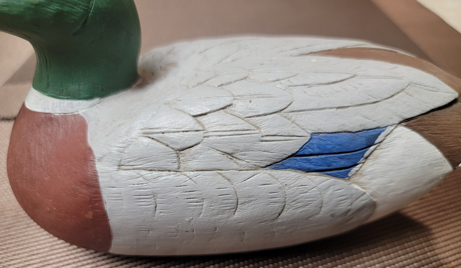 Vintage Wood Mallard Drake Duck Hand Carved Painted Signed by Leonard 9498